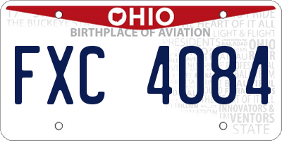 OH license plate FXC4084