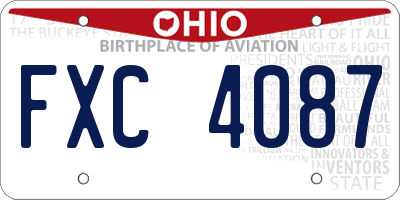 OH license plate FXC4087