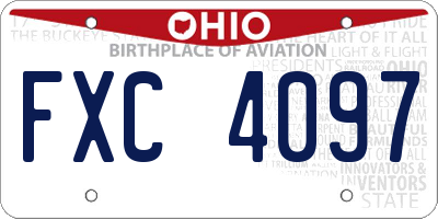 OH license plate FXC4097