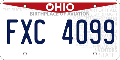 OH license plate FXC4099