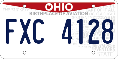 OH license plate FXC4128