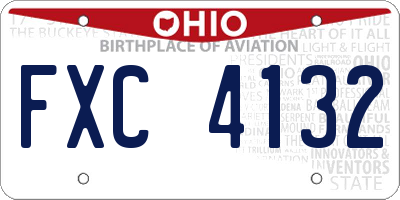 OH license plate FXC4132