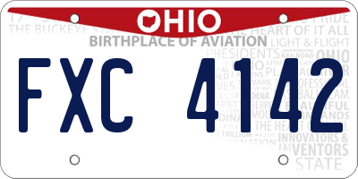 OH license plate FXC4142