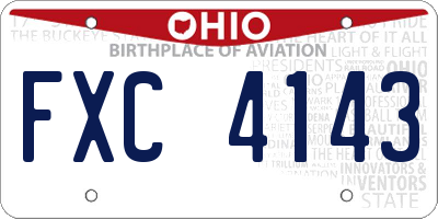 OH license plate FXC4143