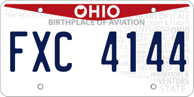 OH license plate FXC4144