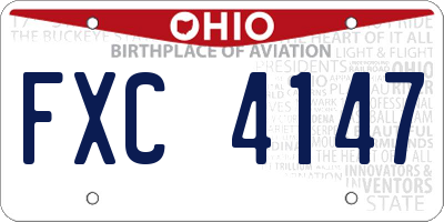 OH license plate FXC4147
