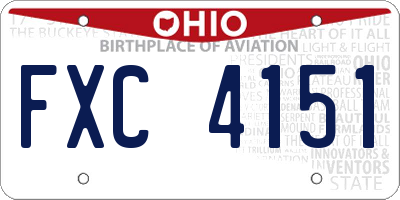 OH license plate FXC4151