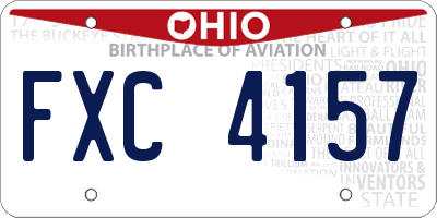 OH license plate FXC4157