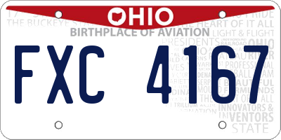 OH license plate FXC4167