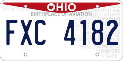 OH license plate FXC4182