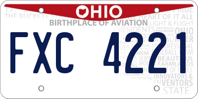 OH license plate FXC4221