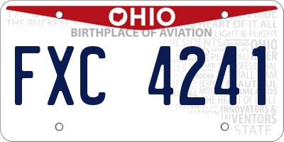 OH license plate FXC4241