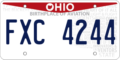 OH license plate FXC4244