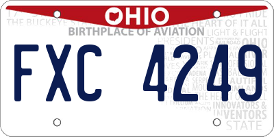OH license plate FXC4249