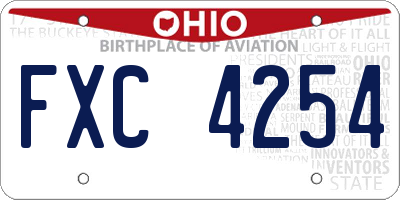 OH license plate FXC4254
