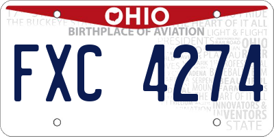 OH license plate FXC4274