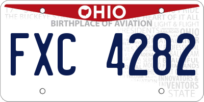 OH license plate FXC4282