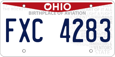 OH license plate FXC4283