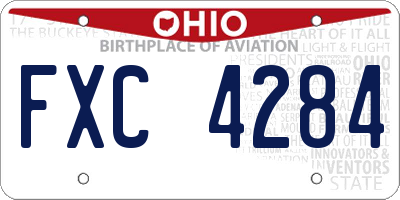 OH license plate FXC4284