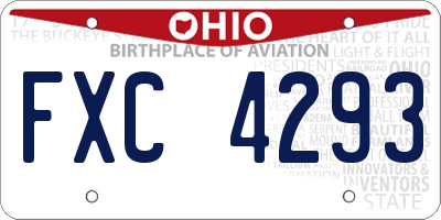OH license plate FXC4293