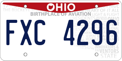 OH license plate FXC4296