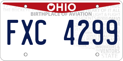 OH license plate FXC4299