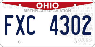 OH license plate FXC4302