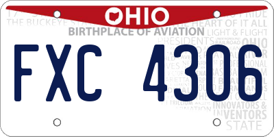 OH license plate FXC4306
