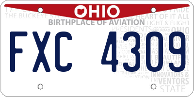 OH license plate FXC4309