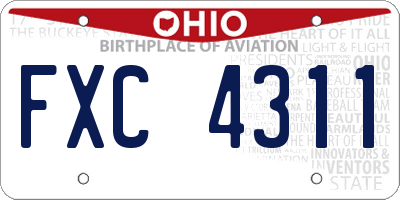 OH license plate FXC4311