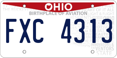 OH license plate FXC4313