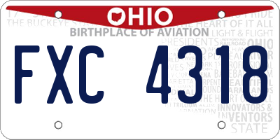 OH license plate FXC4318