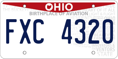 OH license plate FXC4320