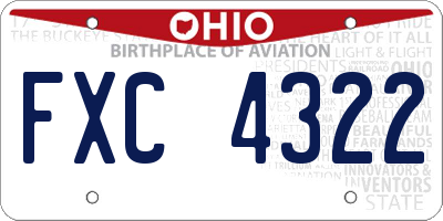 OH license plate FXC4322