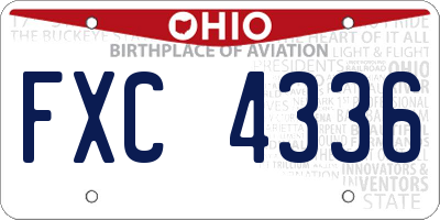 OH license plate FXC4336