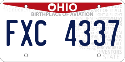 OH license plate FXC4337