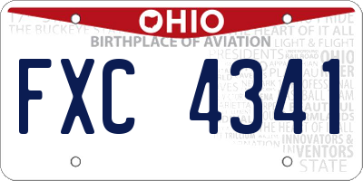 OH license plate FXC4341