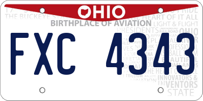 OH license plate FXC4343
