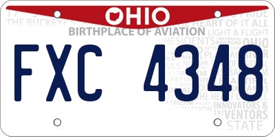 OH license plate FXC4348
