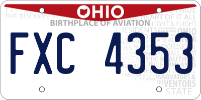 OH license plate FXC4353
