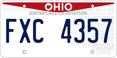 OH license plate FXC4357