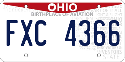 OH license plate FXC4366