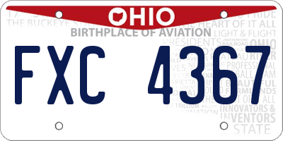 OH license plate FXC4367