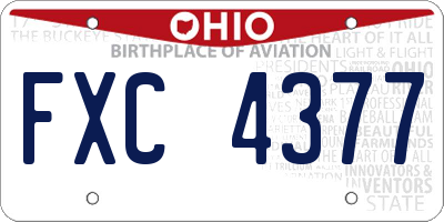 OH license plate FXC4377