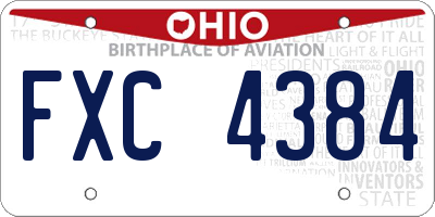 OH license plate FXC4384