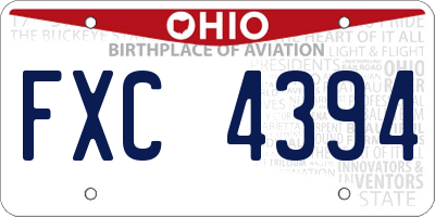 OH license plate FXC4394