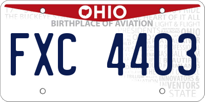 OH license plate FXC4403