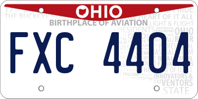 OH license plate FXC4404