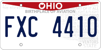 OH license plate FXC4410