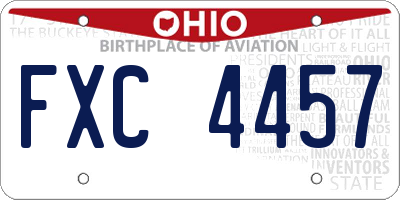 OH license plate FXC4457